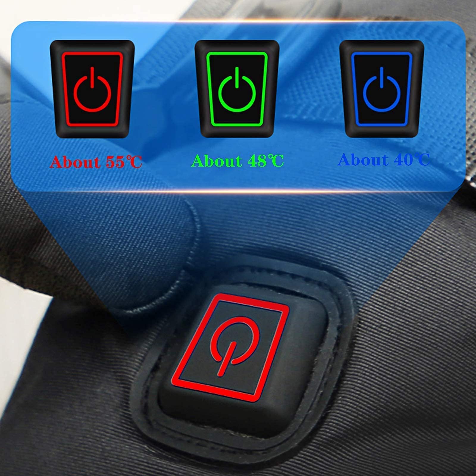 Guantes calefactables, 7.4V 3000MAH Guantes calefactores eléctricos con batería Recargable para Hombres y Mujeres, Invierno, Motocicleta, Ciclismo, Caza, Pesca, Nieve, Mitones, Cal