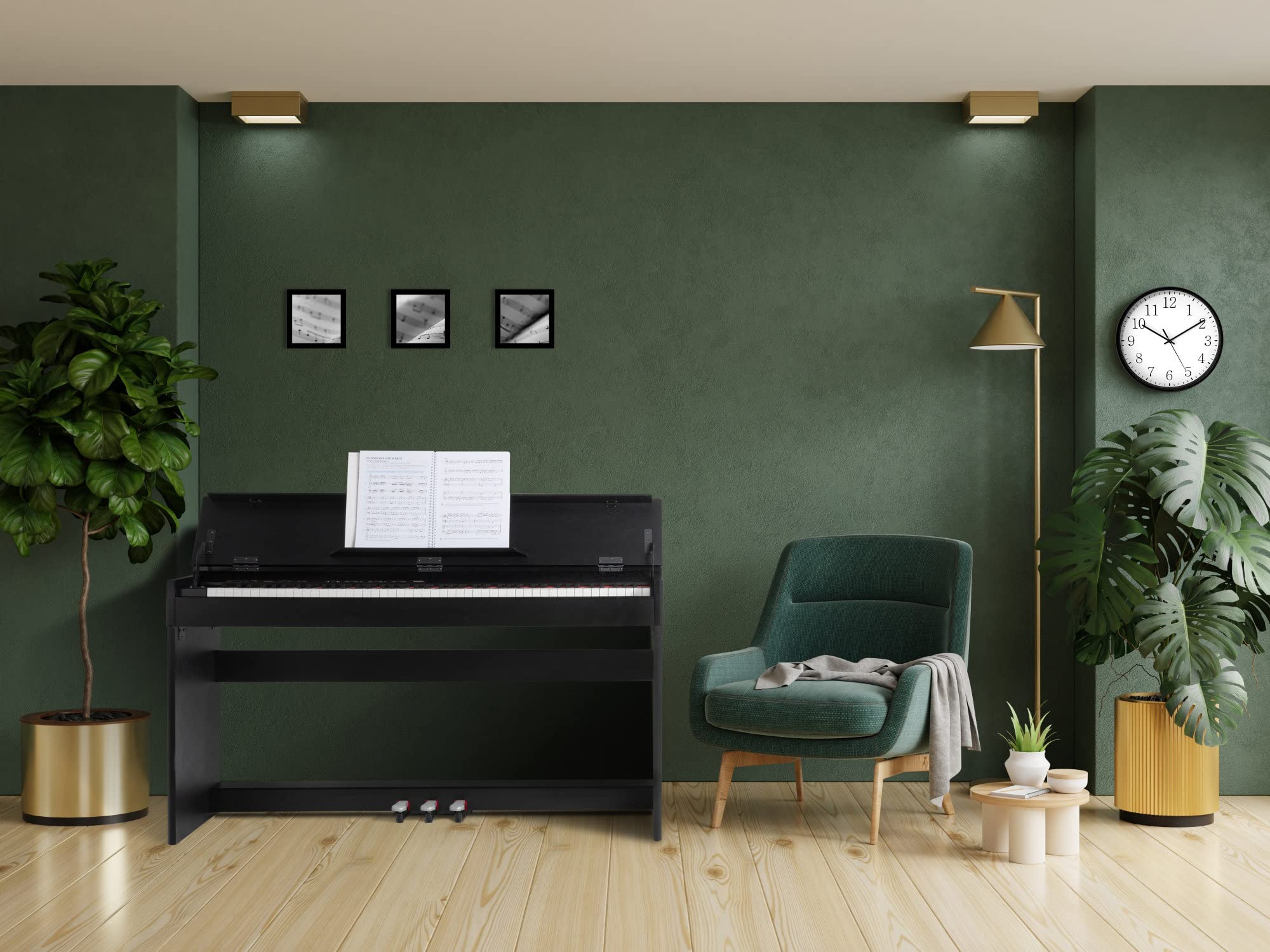 McGrey DP-18 SM Pianoforte Digitale Nero Opaco - 88 Tasti Tastiera con azione a martello - Pianola musicale con USB, 128 suoni, 128 polifonie, 3 pedali - Piano digitale Set con Panca e Cuffie