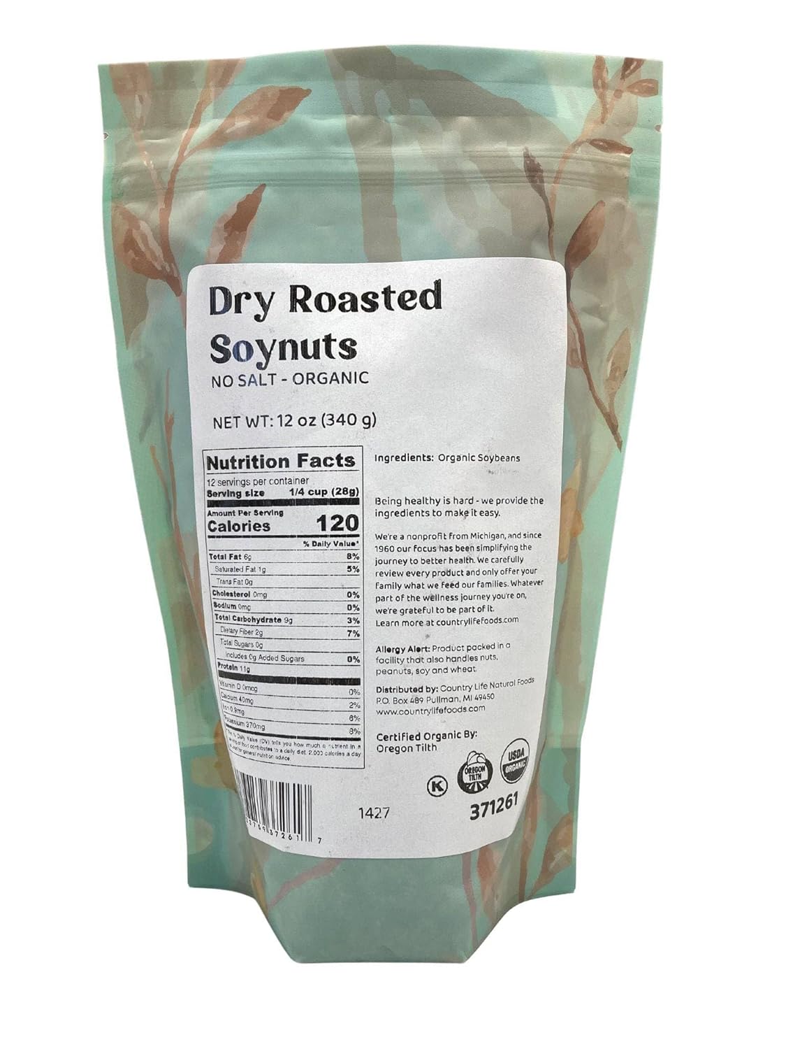 Organic Dry Roasted Soynuts No Salt - Crunchy Roasted Soybean Snack - Kosher, Vegan, Non-GMO (5 LB)
