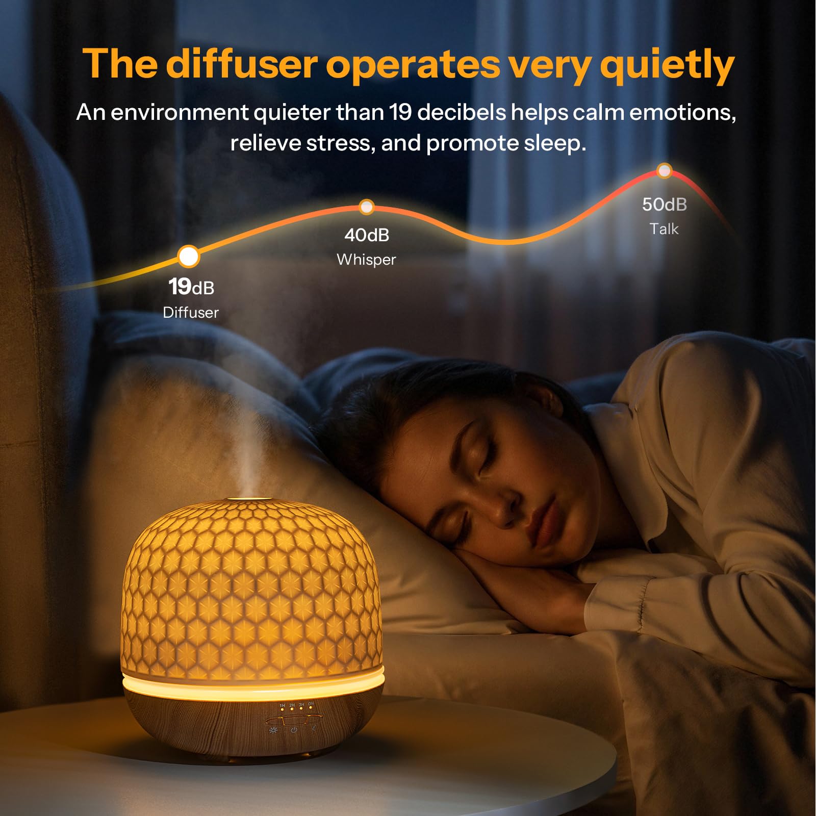 Difusor de cerámica, difusor de aceite esencial blanco de 500 ml, difusores ultrasónicos de aromaterapia para aceites esenciales, humidificador de niebla fría con temporizadores, luces