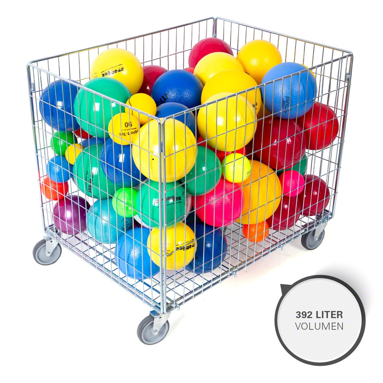 mkr4404 K Korb mit Leggings und Rollen, verzinkt, 835 mm x 625 mm x 740 mm Dimension