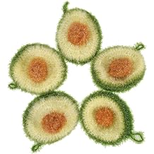 CALLARON Scrub Sponge - Dish Washing Scrubbers Set of 5, Fruit Shape Dish Brush, Creative Acrylic Dish Scrubber, Funny Cleaning Sponges for Bowls, Dinnerware, Lampshade