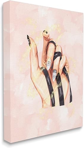 Miniatura 2 de Stupell Industries Esmalte de uñas glamoroso con diseño de estrellas a mano, diseño de Ziwei Li