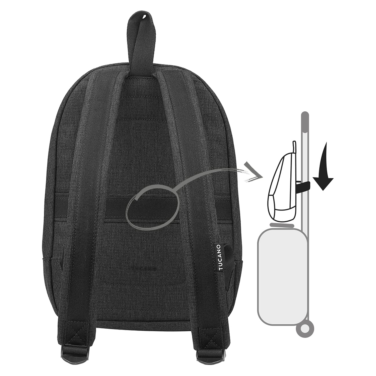 Tucano - Ted Zaino dal taglio sportivo, in materiale ottenuto dalla plastica riciclata, ideale per ufficio, università, viaggio e tempo libero