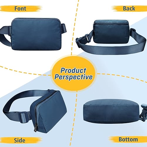 Miniatura 5 de ZOMAKE - Riñonera cruzada para mujeres y hombres bolsa pequeña con correa ajustable, bolsa de cintura de moda para correr,, Camuflaje azul