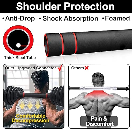 Miniatura 5 de Juego de mancuernas con conector ajustable de 66 libras, juego de mancuernas 2 en 1, juego de pesas para gimnasio en casa, mancuernas deportivas