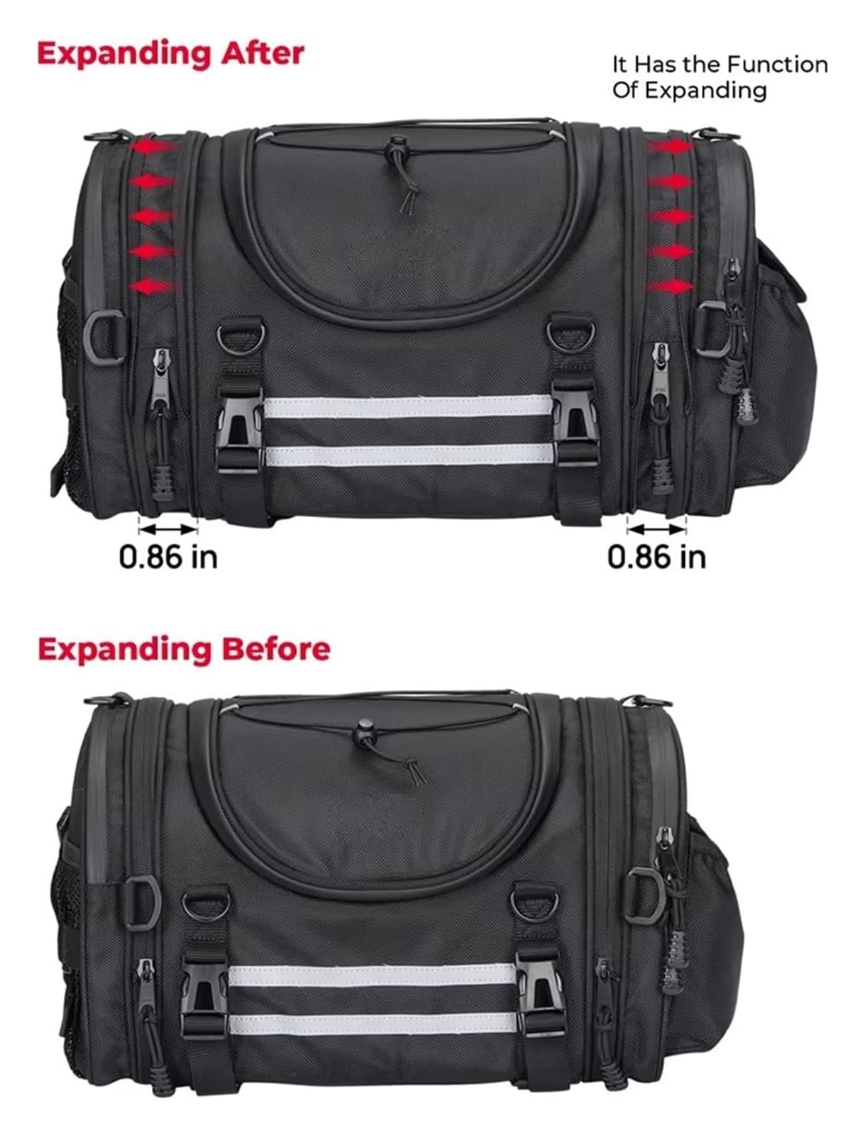 Moto Paraurti Borsa Universale Moto Coda Sissy Bar Espandibile Casco Portaoggetti Posteriore Sella Bagagli Borsa da