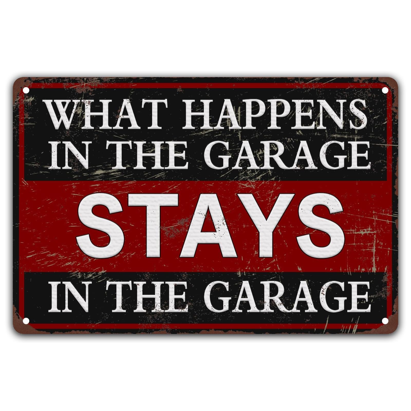 Vintage Funny Tin Sign, Garage Exclusive Humorous Quote Wall Decor, Outdoor Home Door Ornament, 8x12 Inch