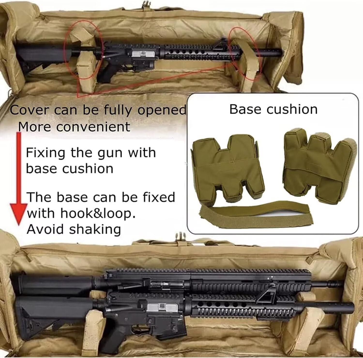 Generico Custodia Fucile,Borsa per Fucile M249,Fodero Porta Fucili Imbottito,Custodia Doppia per Fucile,Softair,Spedizione di Caccia,Paintball,Oxford 600D