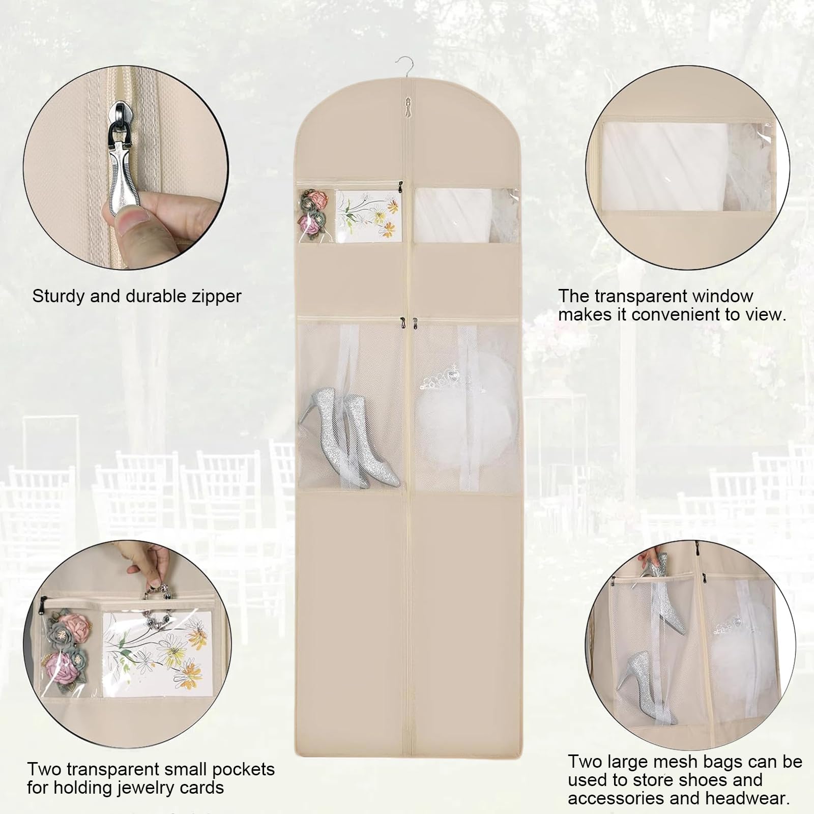 Kleiderhüllen, faltbarer Schrank-Organizer (weiß)