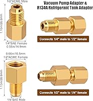 Vista 3 de WADEO 31 piezas de válvula de bola angular para refrigerante de aire acondicionado de 1/4 pulgada para refrigerante R410A R134A R12 R22