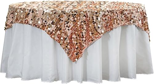 Miniatura 7 de Efavormart - Mantel cuadrado de lentejuelas grandes de alta calidad de 72 pulgadas para decoración de mesa de boda, banquete, catering, fiesta