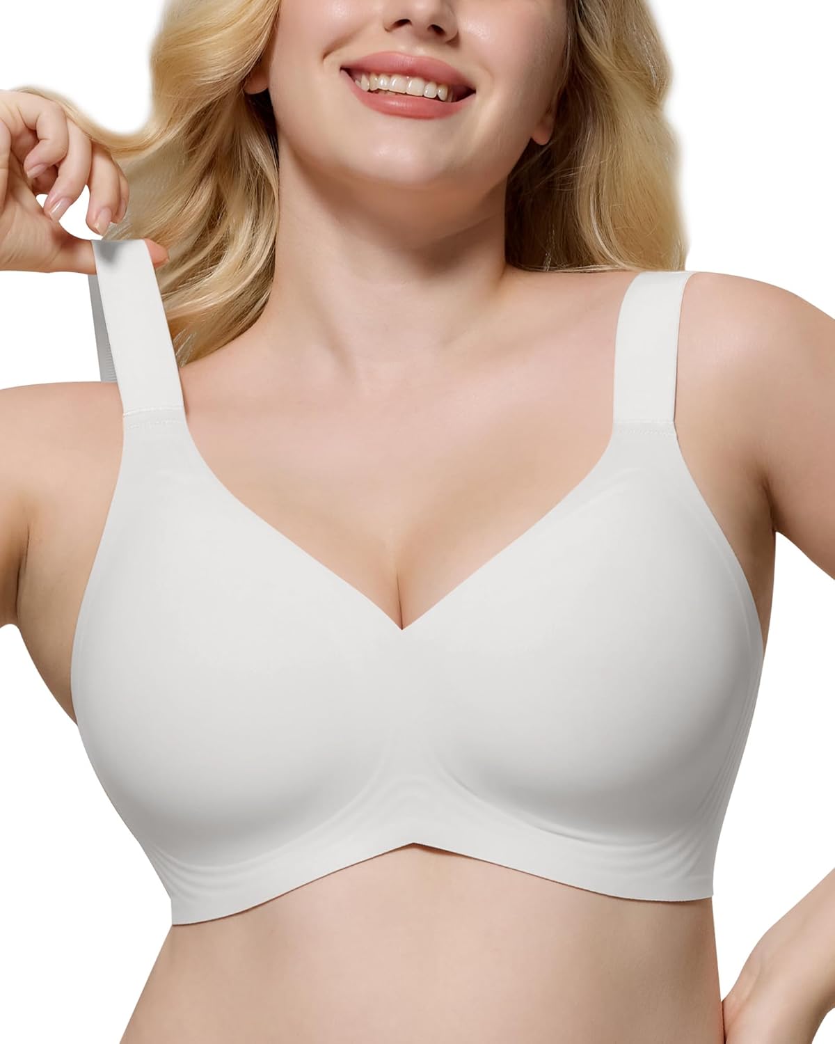 HORISUN Bras for Women No Underwire Wireless Seamless Wirefree Support Lift Full Coverage Push Up T Shirt Bra