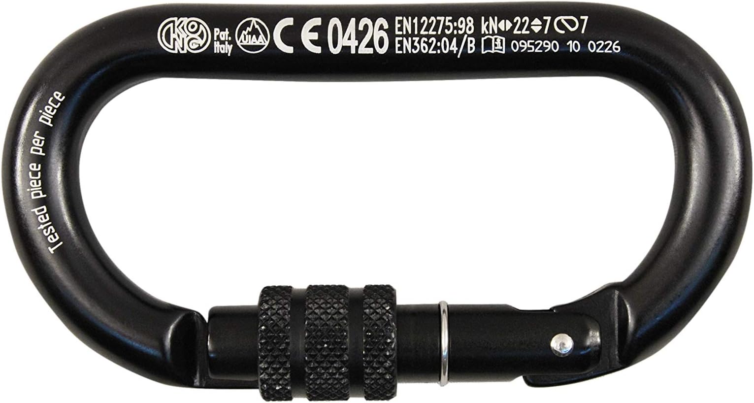 Kong Italy - Oval Alu Classic Screw Sleeve Carabiner - Black