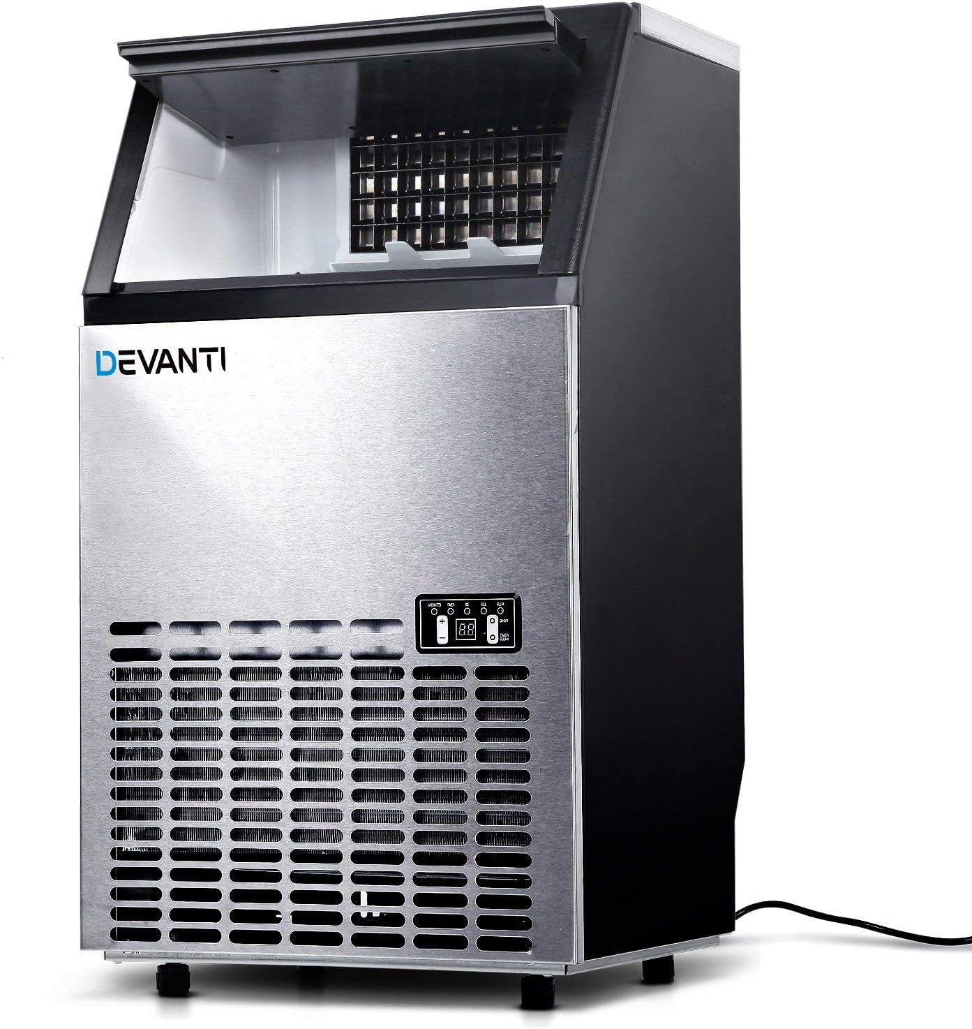 Devanti Commercial Ice Maker, Stainless Steel 24hrs Cream Cube Makers