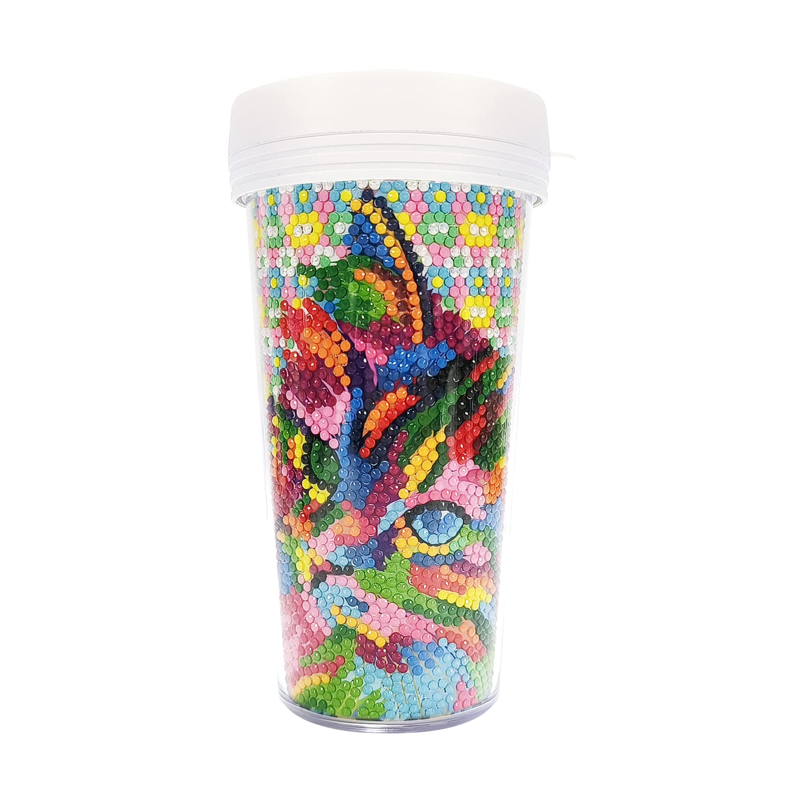 DairyDing 5D Full Drill Cat Diamond Painting Water Bottle DIY 16oz BPA Free Water Bottle and Diamond Art Leak Proof Coffee Tumbler Cup With Lid for Travel Women Friends Colleague Kids Gift Favor