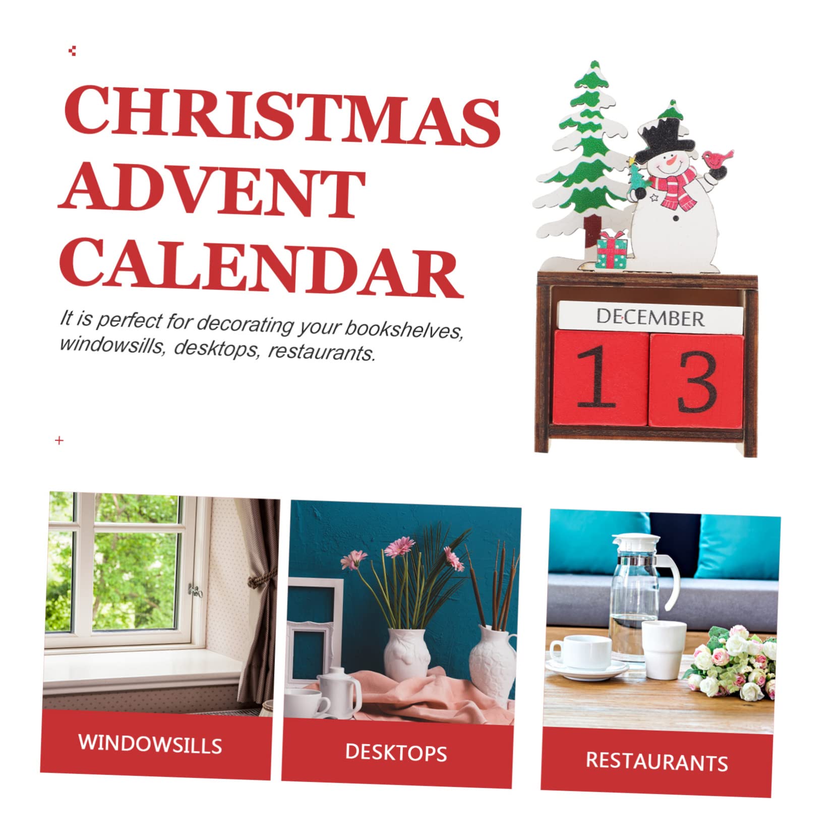 TOPBATHY 5St Weihnachtskalender aus Holz weihnachtskalender schmuck weihnachtskalender dekoration christmas decorations table weihnachtsdeko schreibtisch für kleine