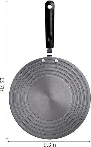 Miniatura 2 de WUWEOT Paquete de 2 difusores de calor para estufa de gas, placa adaptadora de gas de aluminio de 0.236 pulgadas, reductor de llama de 9.3 pulgadas,