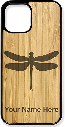Carcasa compatible con iPhone 11 Pro Max, Dragonfly, grabado personalizado (Bamboo), incluye protector de pantalla