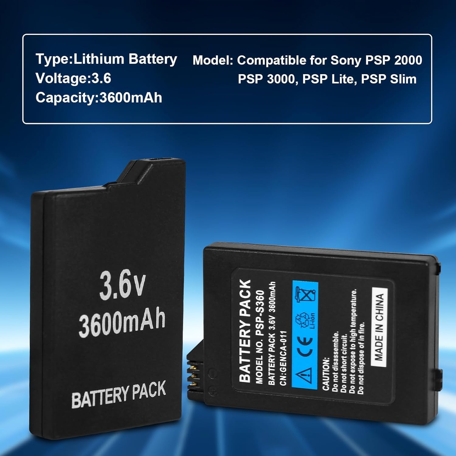 Link-e: Batería Recargable de Repuesto Compatible con la Consola Sony PSP 2000/3000