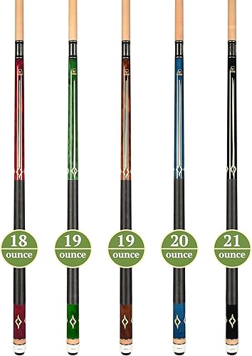 Miniatura 3 de ASKA Juego de 5 palos de billar de 58 pulgadas, construcción de 2 piezas, junta de 516 x 18, arce canadiense de roca dura, 0.512in pegado duro en la