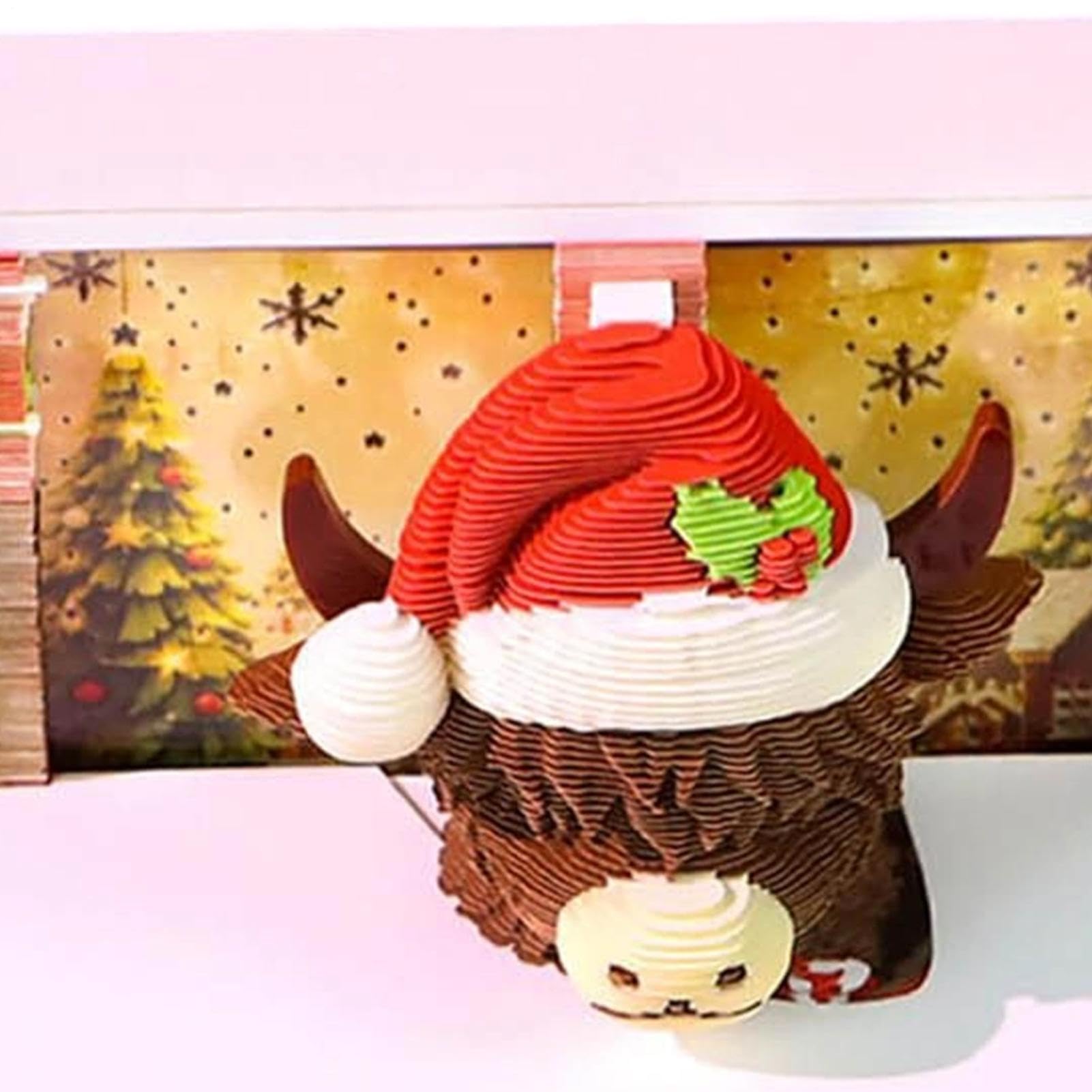 Calendrier 3D détachable 250 feuilles de Noël en avec motif vache