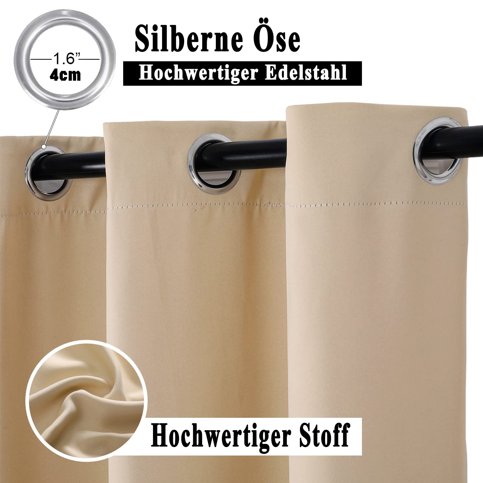 Outdoor Vorhang Wetterfest, 1 Stück Outdoor Vorhang Wasserdicht Wetterfest Blickdicht mit Ösen, 24 Farben Sichtschutz Sonnenschutz Outdoor Gardine für Veranda, Pergola, Laube, B213xH213CM