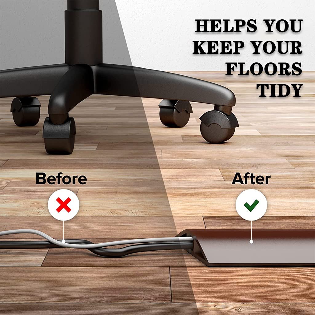 Canaleta de Suelo para Cables Gestión De Cables De Suelo, 2 Cm De Ancho Canaleta Pasacables para Suelo Fácil De Instalar, Cubierta para Cable De Piso De PVC Suave Y Duradero (Color : Red Color, S :