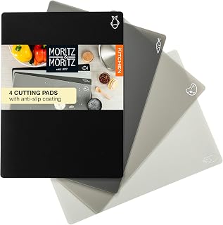 Moritz & Moritz 4x Soft Chopping Board - 11 x 15 in Each - Plastic Board for Quick Work - Flexible Plastic Cutting Board