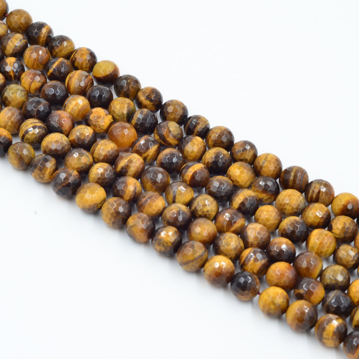 Asingeloo Faceted Tiger Eye Natural Gemstone Loose Beads 12mm Crystal Energy Stone Healing Power for Jewelry Making โ image 1