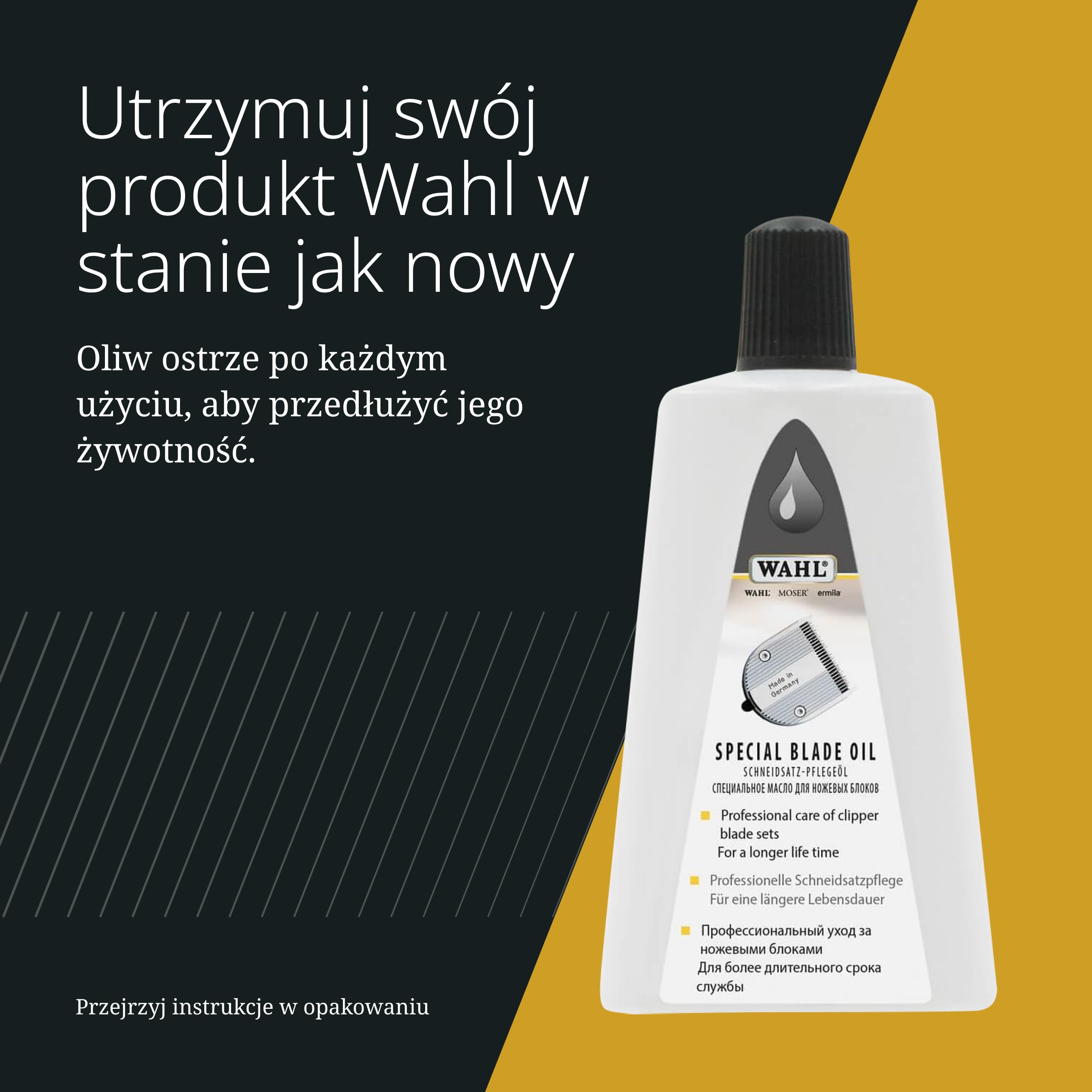 Wahl Special Blade Oil - Olejek do Konserwacji Zestawu Tnącego - Dla Trwałości i Pielęgnacji Ostrza - Do Maszynek do Strzyżenia i Trymerów - 200 ml