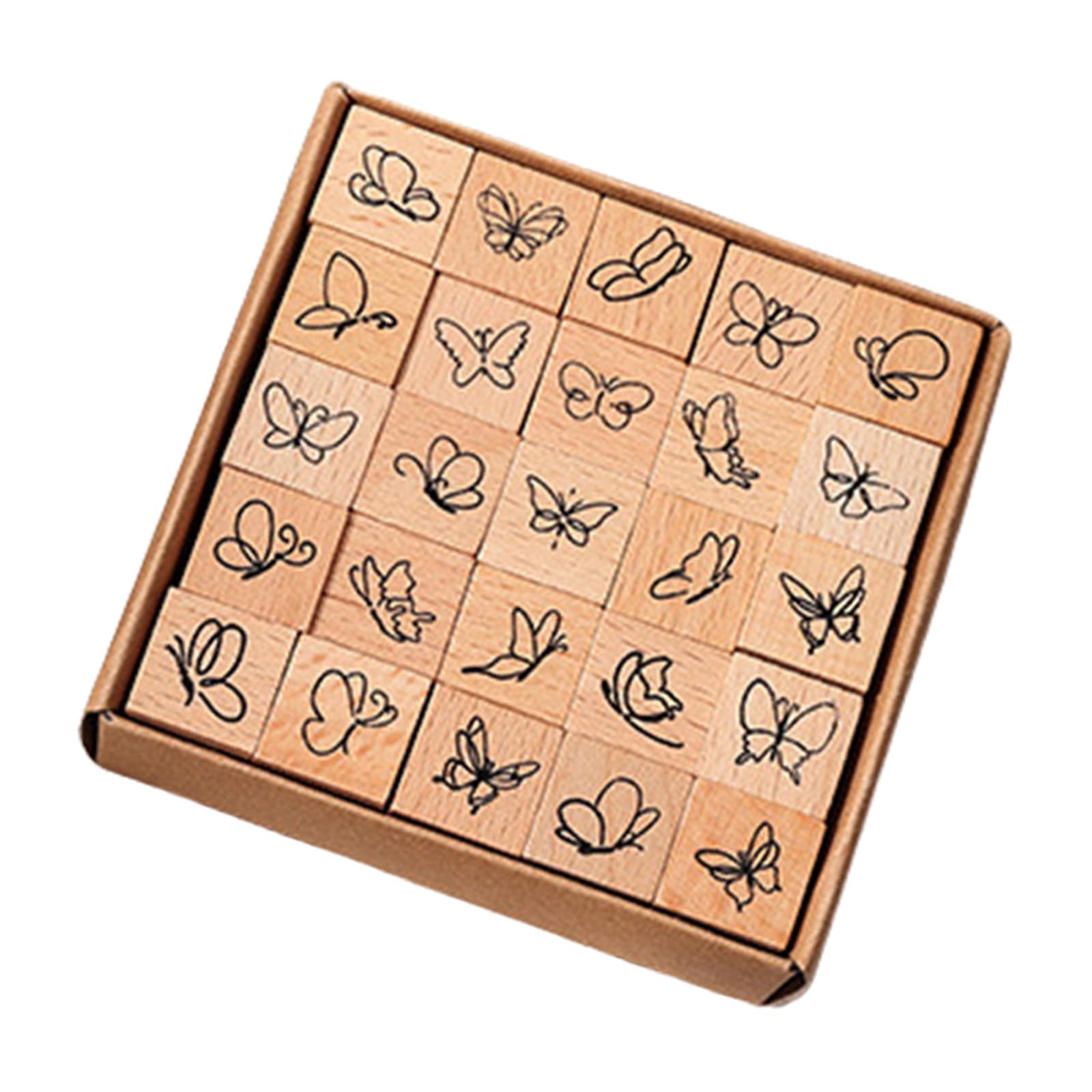 Butterfly Themed Stamp Wood Decorative Stmap for Card Making Scrapbooking Photo Album Journaling Craft Project Art Supplies Stamp