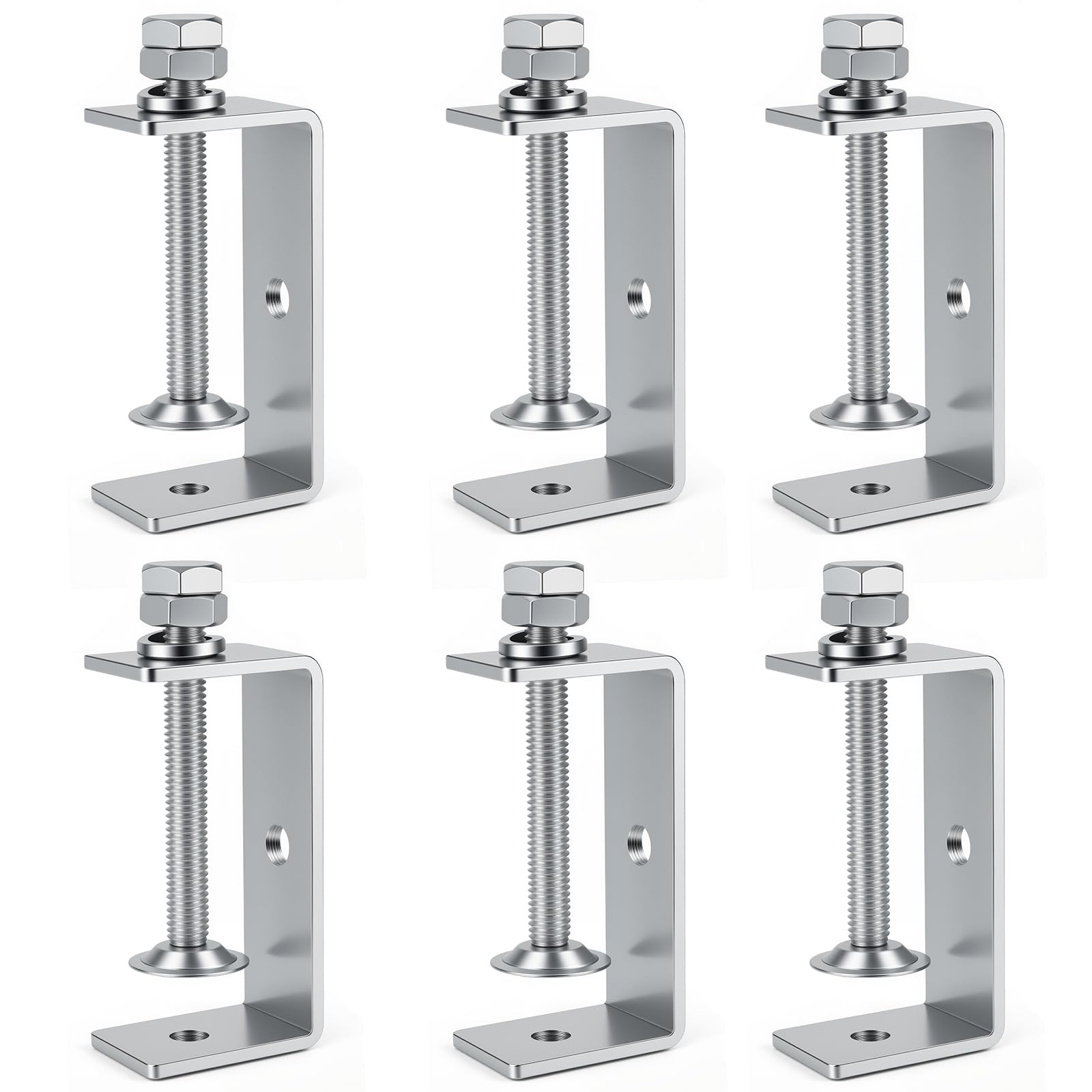 6Pcs 2 1/2" Stainless Steel Small C Clamp Set, Heavy Duty