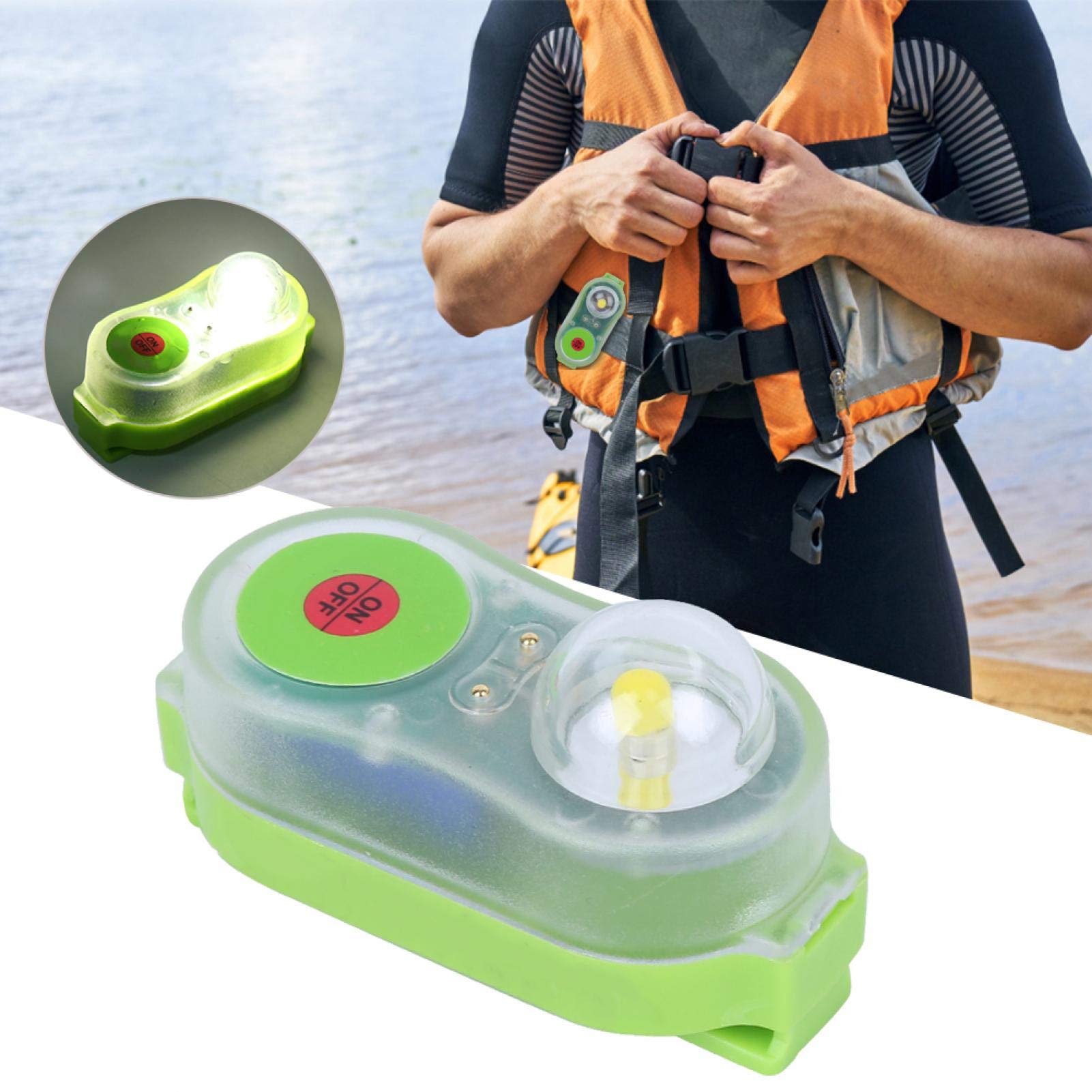 Rettungsweste Licht,JHYD I LED-Lithium-Rettungswestenleuchte,Lebensrettende Taschenlampe,Survivor-Locator-Licht,Rettungsleuchte Meerwasser Selbstbeleuchtung für Wasserüberlebensnotfälle(Grün)