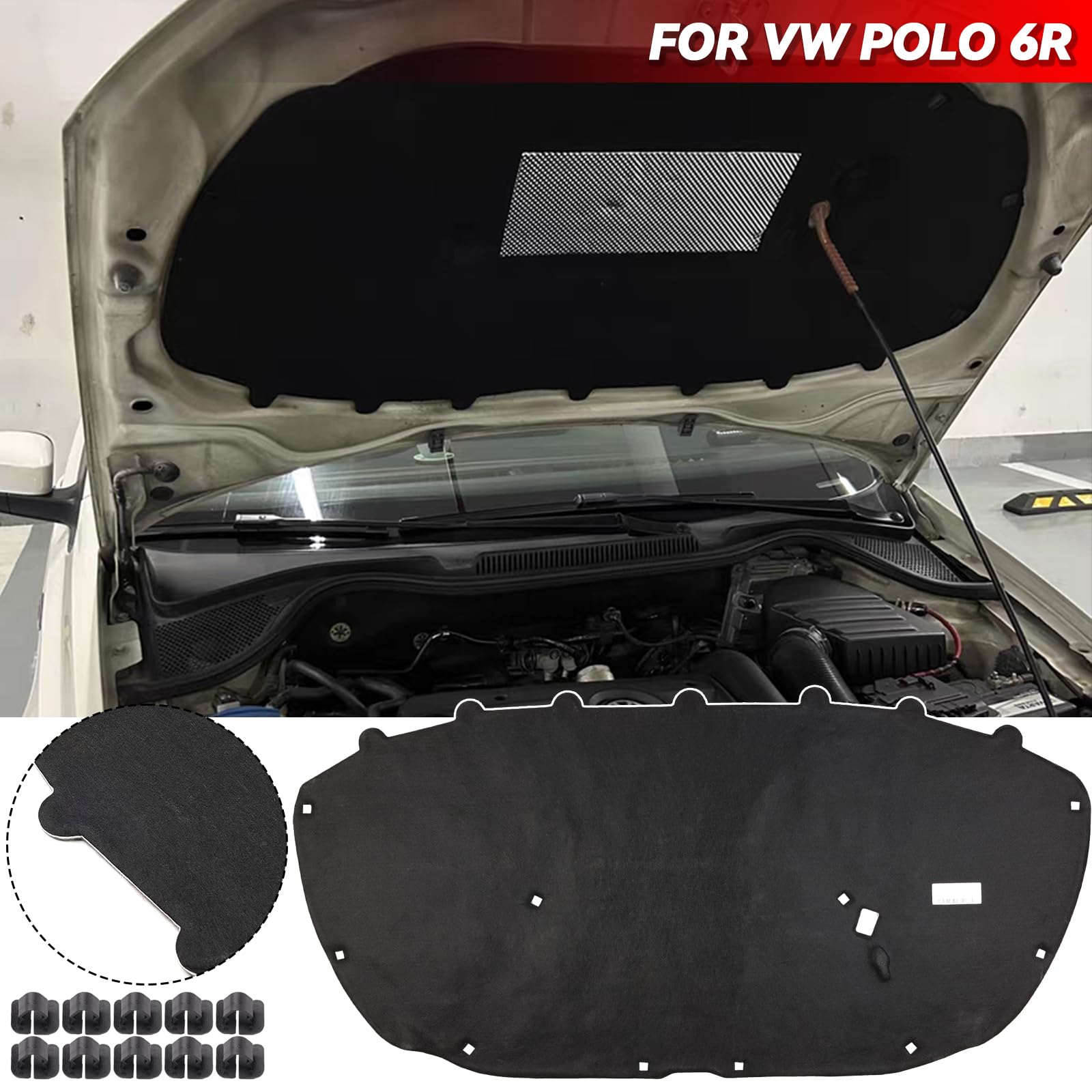 Tapis d'isolation pour capot - Convient pour VW Polo 6R original VW