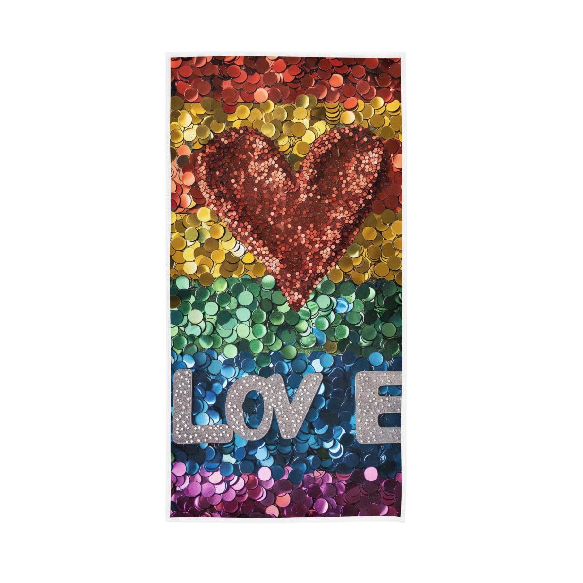 LSRCPD Rainbow Love LGBT Hand Towel, Lightweight Towels for Hand, Face, Hair, Yoga, Kitchen, Bath 15 x 30 Inches