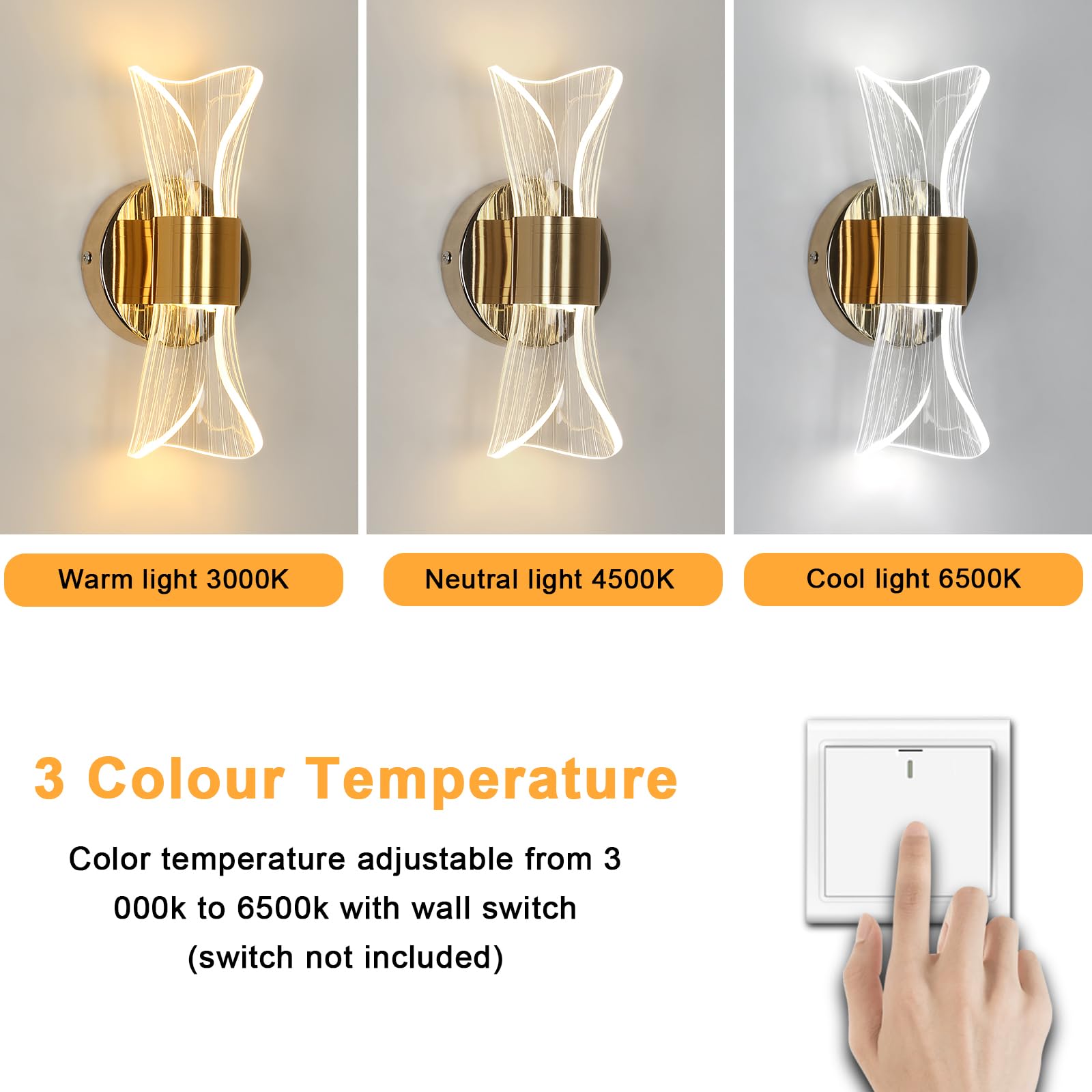 Wandlamp Ovalo 12Watt Led Wit Goud kopen bij