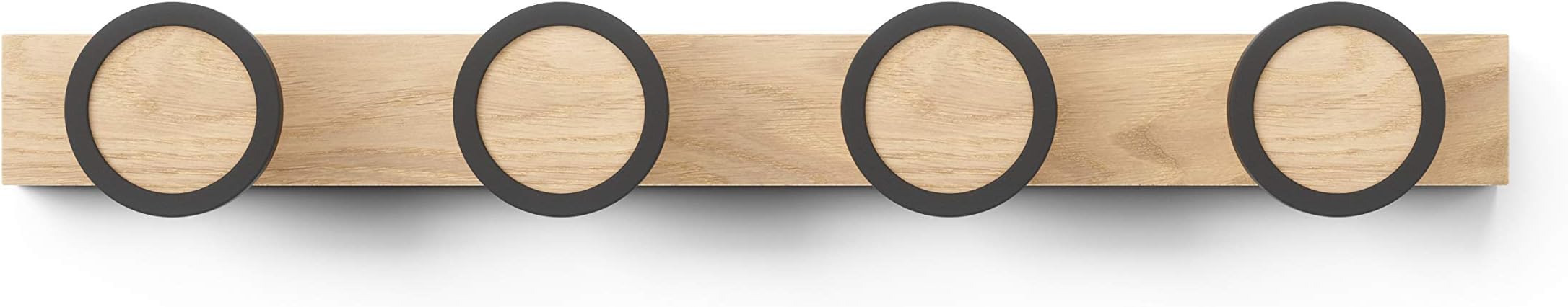 Hub Rail 4 Hook,Black/Natural