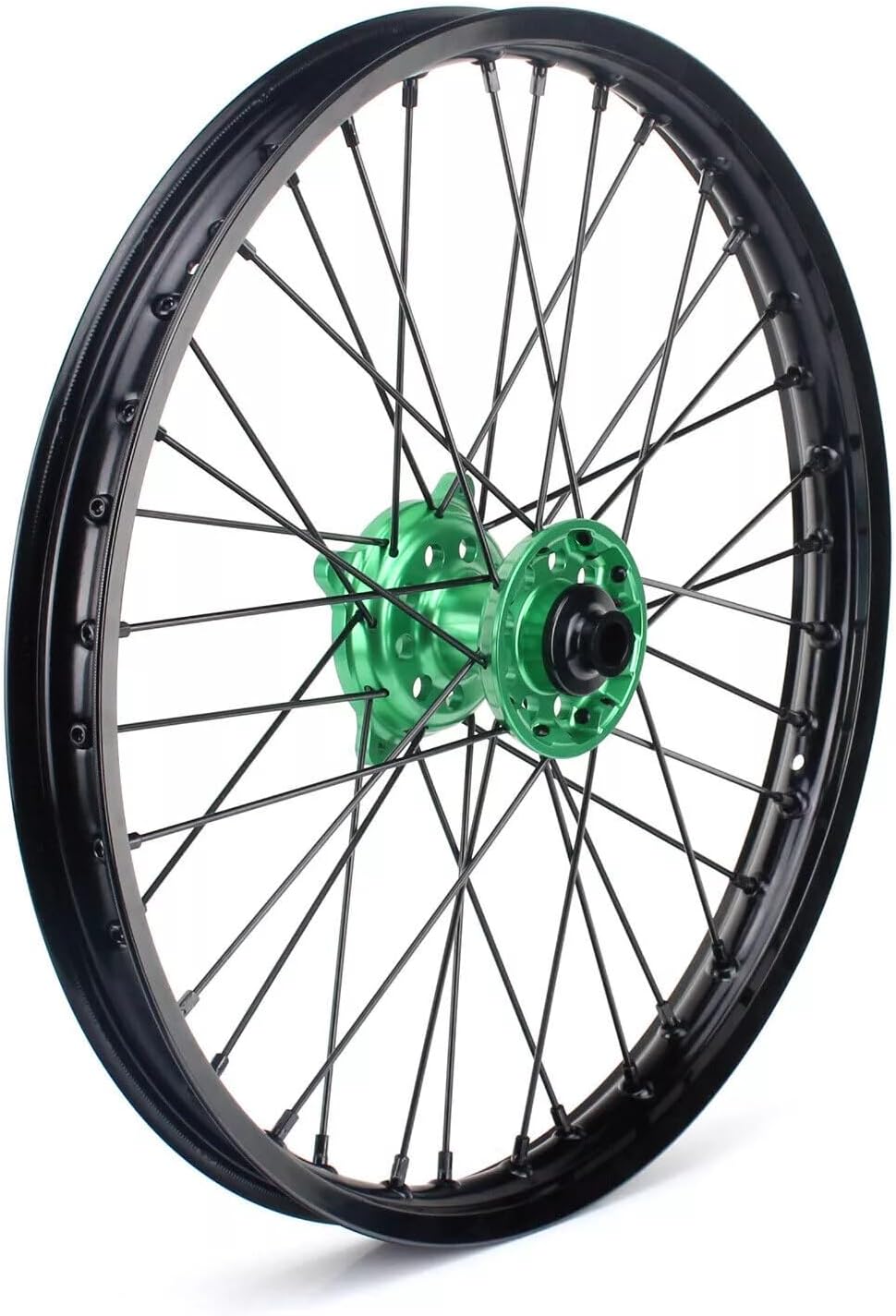 TOFR 21 x 1.60 MX Front Wheel Kit 36 Spokes Rim Green Hub for Kawasaki KX125 KX250 2006-2013 KX250F KX450F 2006-2021