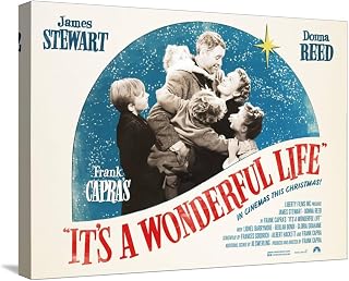 ART.COM Stretched Canvas Print It's a Wonderful Life, British 2007 Re-Release Posters, 1946, 24" x 18"