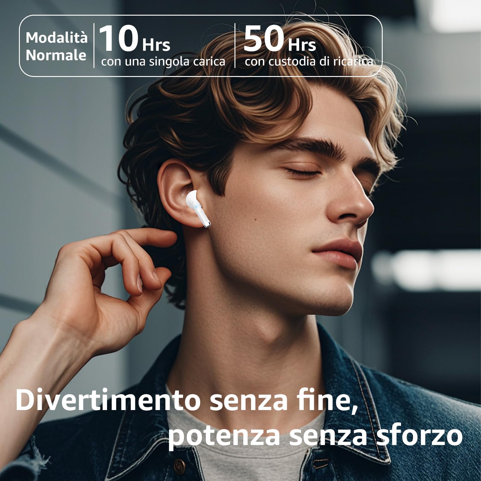 Aisvux Cuffie Bluetooth 5.4 Con ENC E Stereo – 50 Ore Di Autonomia, IPX7, Touch Control