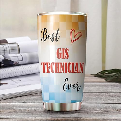 Miniatura 2 de MEDROC Best GIS Technician Ever - Vaso de acero inoxidable de 20 onzas, regalos de oficina, mujeres, hombres, amigos de trabajo, compañeros de