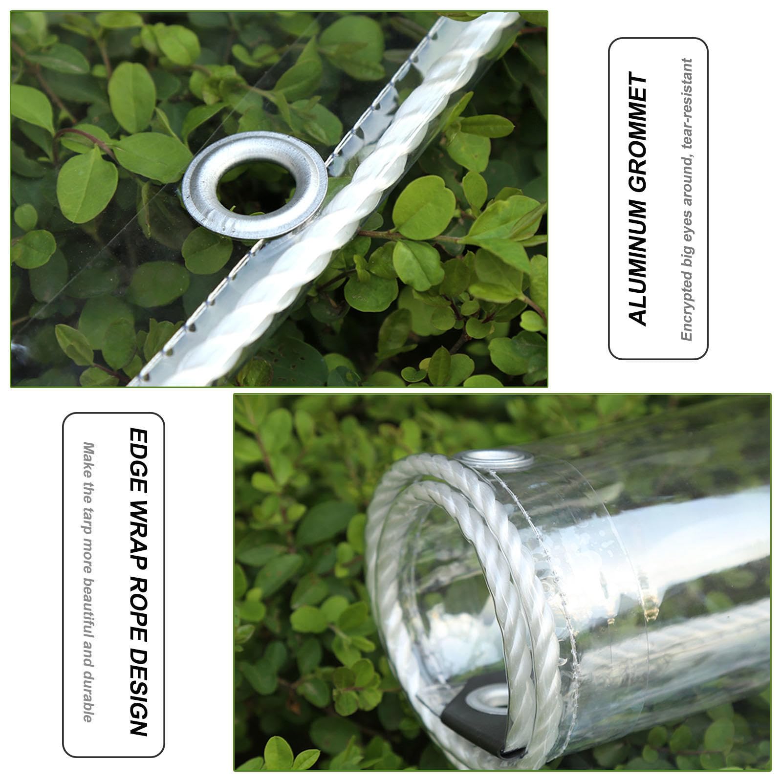 Rideaux De Bâche PVC Transparent Imperméable - Pour Pergola, Gazebo, Terrasse - Avec œillets Et Fermeture éclair - 1x1,8 M