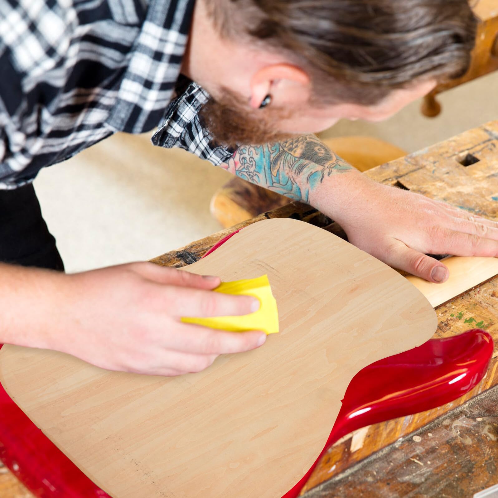 Alipis Selbstgemacht Gitarrenkopfplatte mit Kürbisform Feine Verarbeitung Blanke Oberfläche Geeignet für E-gitarren und Folk Gitarren Kreatives Design zum Selbermachen