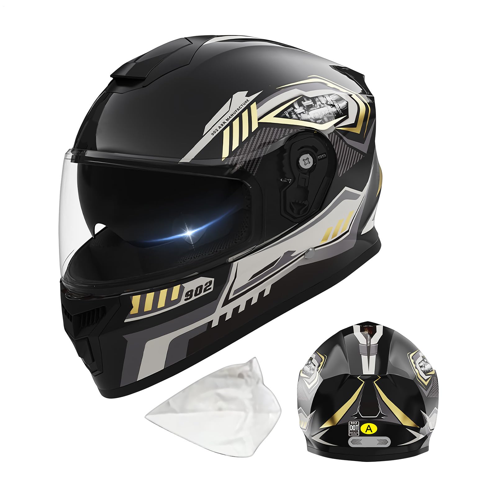 Casco de motocicleta de cara completa para motocross, scooter, cuatrimoto, carreras, equitación, invierno, nieve, esquí, bufanda extraíble, equipo de protección para adultos, casco de
