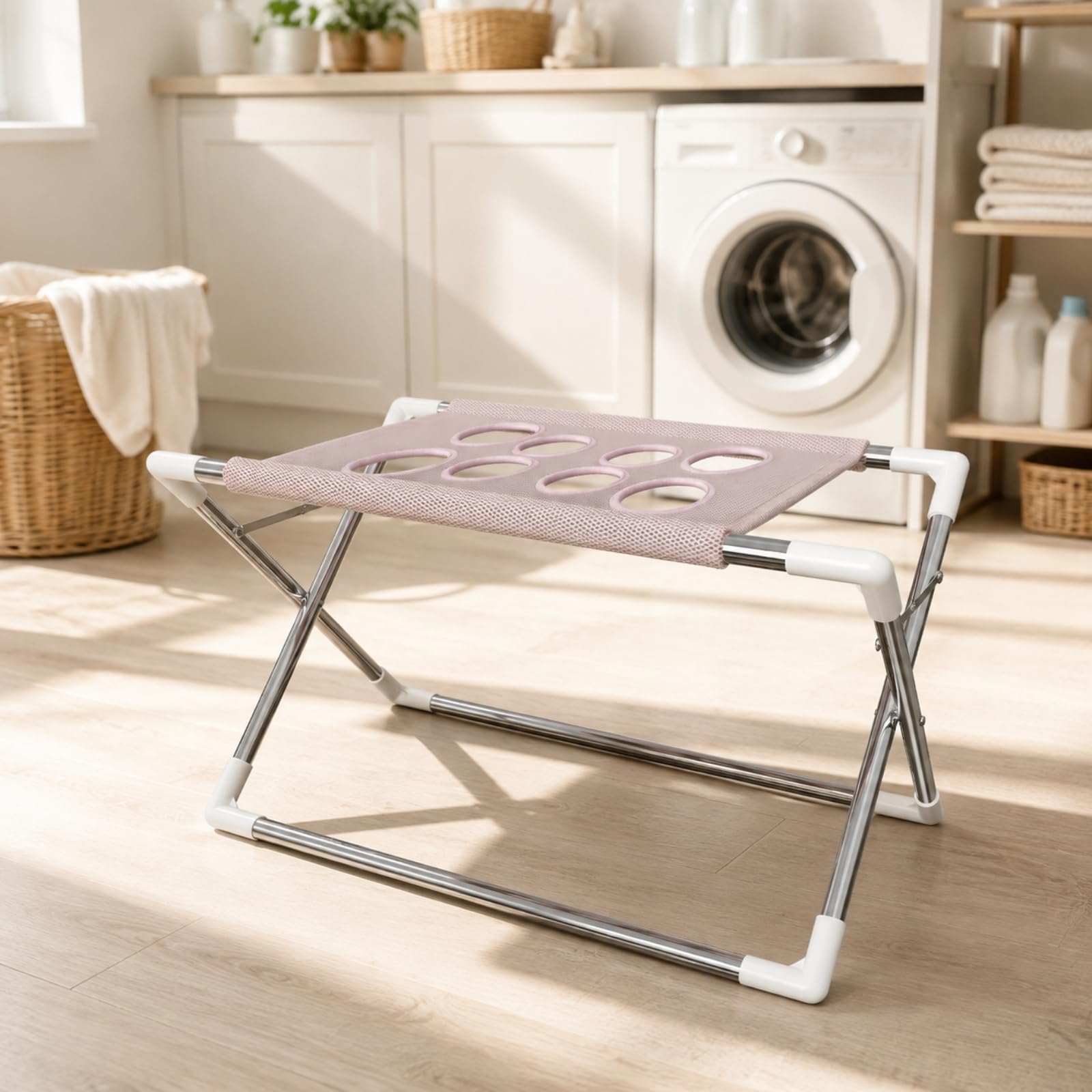 Herramienta Aseo para Mascotas Compacto Plegable en X con Hamaca Cómodo para Peluquería s y Casera, Gris