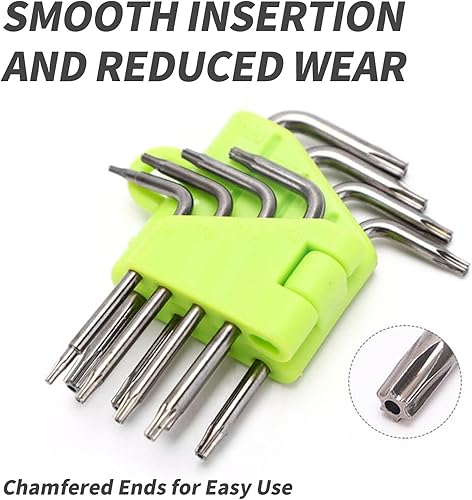 Miniatura 7 de Juego de llaves Torx de 8 piezas, juego de llaves pequeñas estrella T5-T20, micro llaves de acero Cr-V, herramientas hexagonales Torx para
