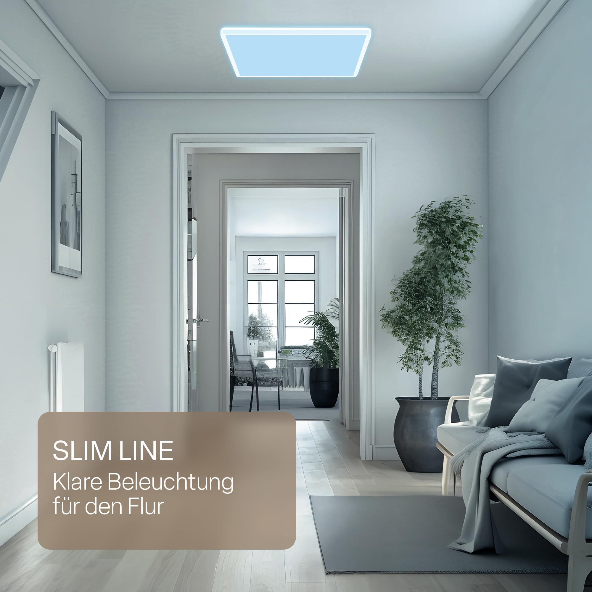 B.K.Licht - LED Deckenlampe, Flach, Dimmbar, Indirektes Licht, CCT warmweiß bis tageslichtweiß, IP44, Panel, Deckenleuchte, Kinderzimmer, Wohnzimmerlampe, Badezimmer Lampe, 42x42x3 cm, Weiß
