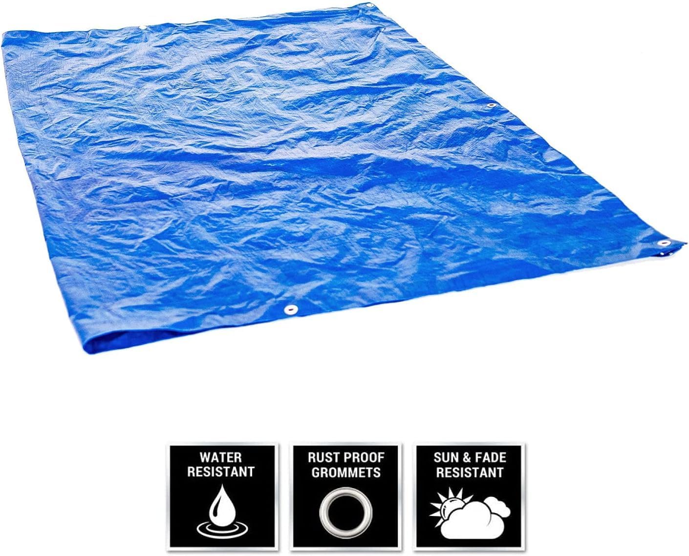 25 Pack Blue Tarps Heavy Duty Waterproof Bulk Tarps for Homeless, Camping Tents, Construction Debris, Roof (8 ft. x 10 ft.)