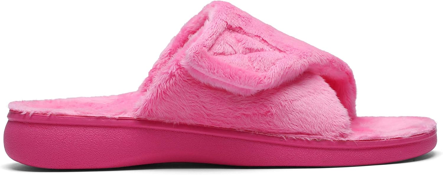 SOLLBEAM Women's Plantar Fasciitis Fuzzy House Orthopedic Adjustable Slippers With Arch Support Orthotic Heel Cup Sandals For Ladies